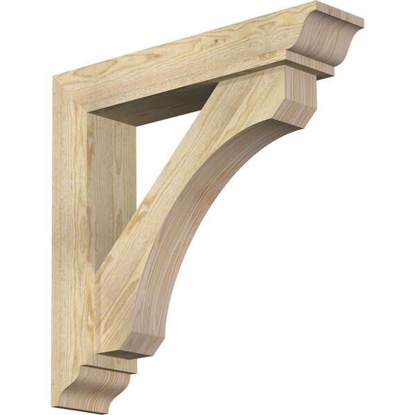 Ekena Millwork Legacy Traditional Rough Sawn Bracket w/ Offset Brace, Douglas Fir, 6"W x 28"D x 28"H BKT0604X28X28LEC01RDF - main